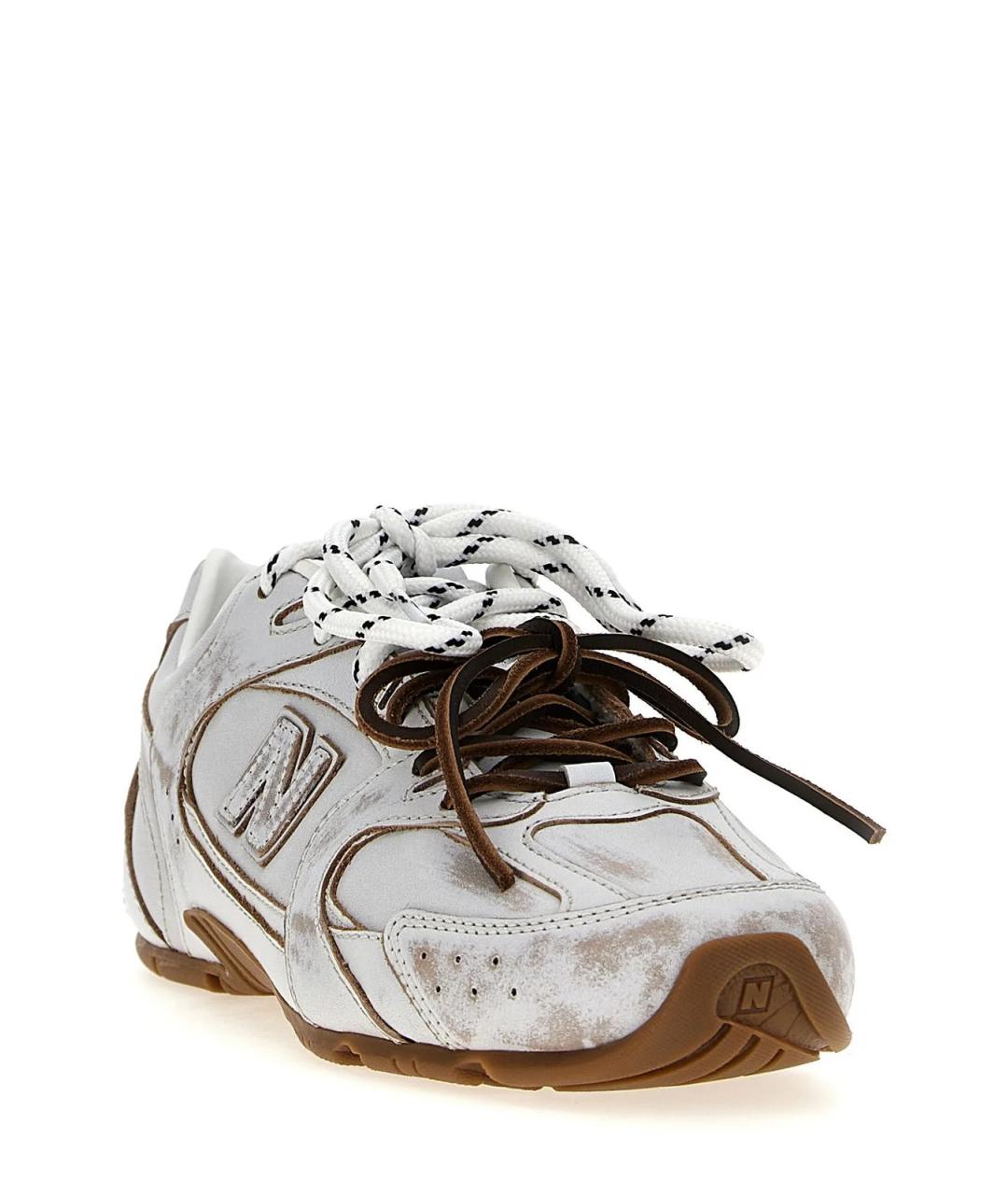 MIU MIU Белые кожаные кроссовки, фото 2