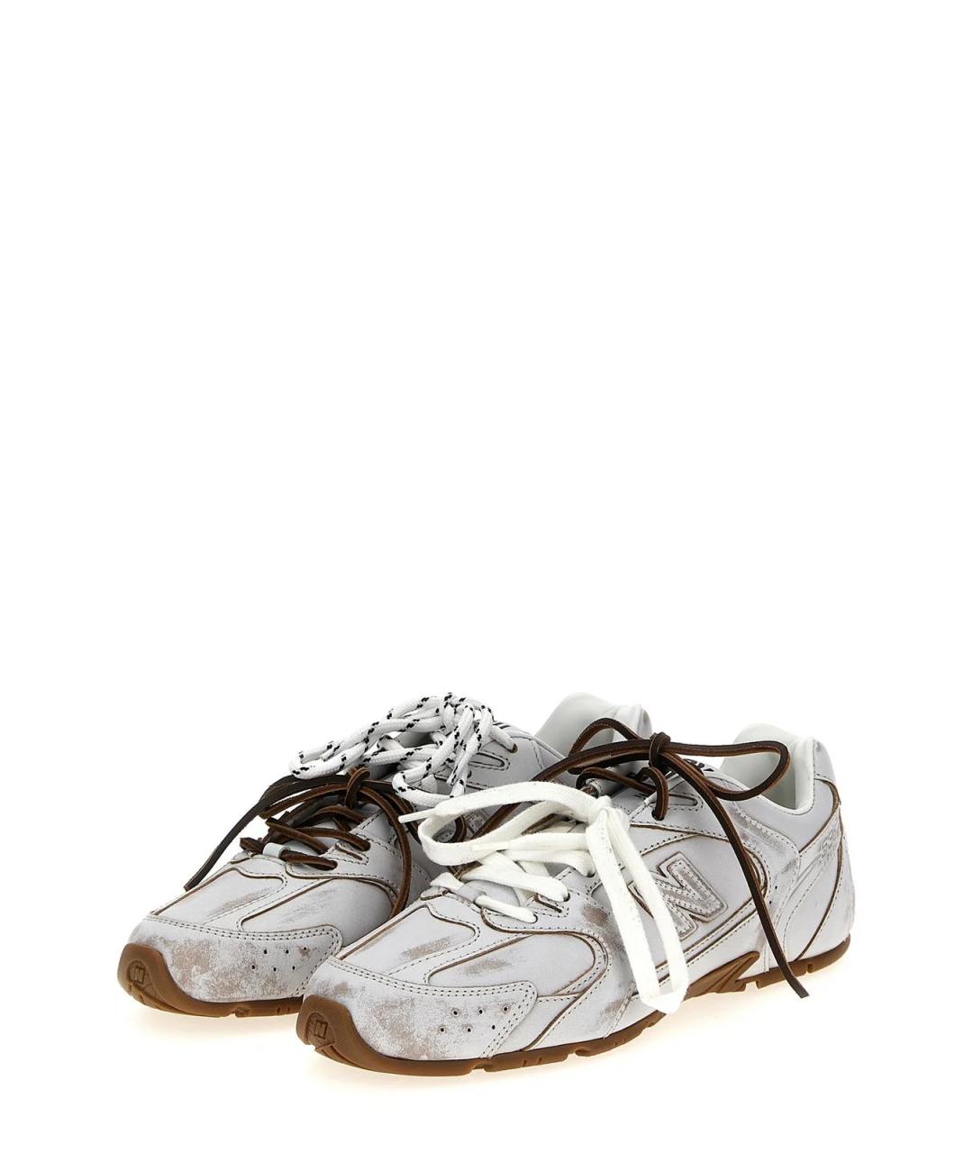 MIU MIU Белые кожаные кроссовки, фото 5