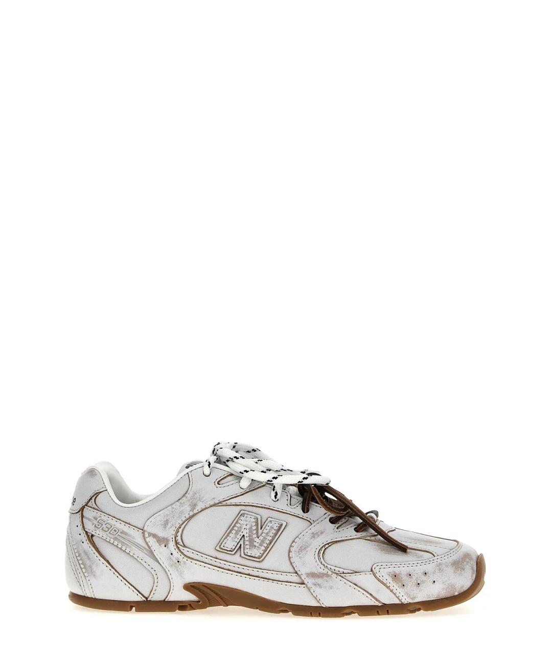 MIU MIU Белые кожаные кроссовки, фото 1