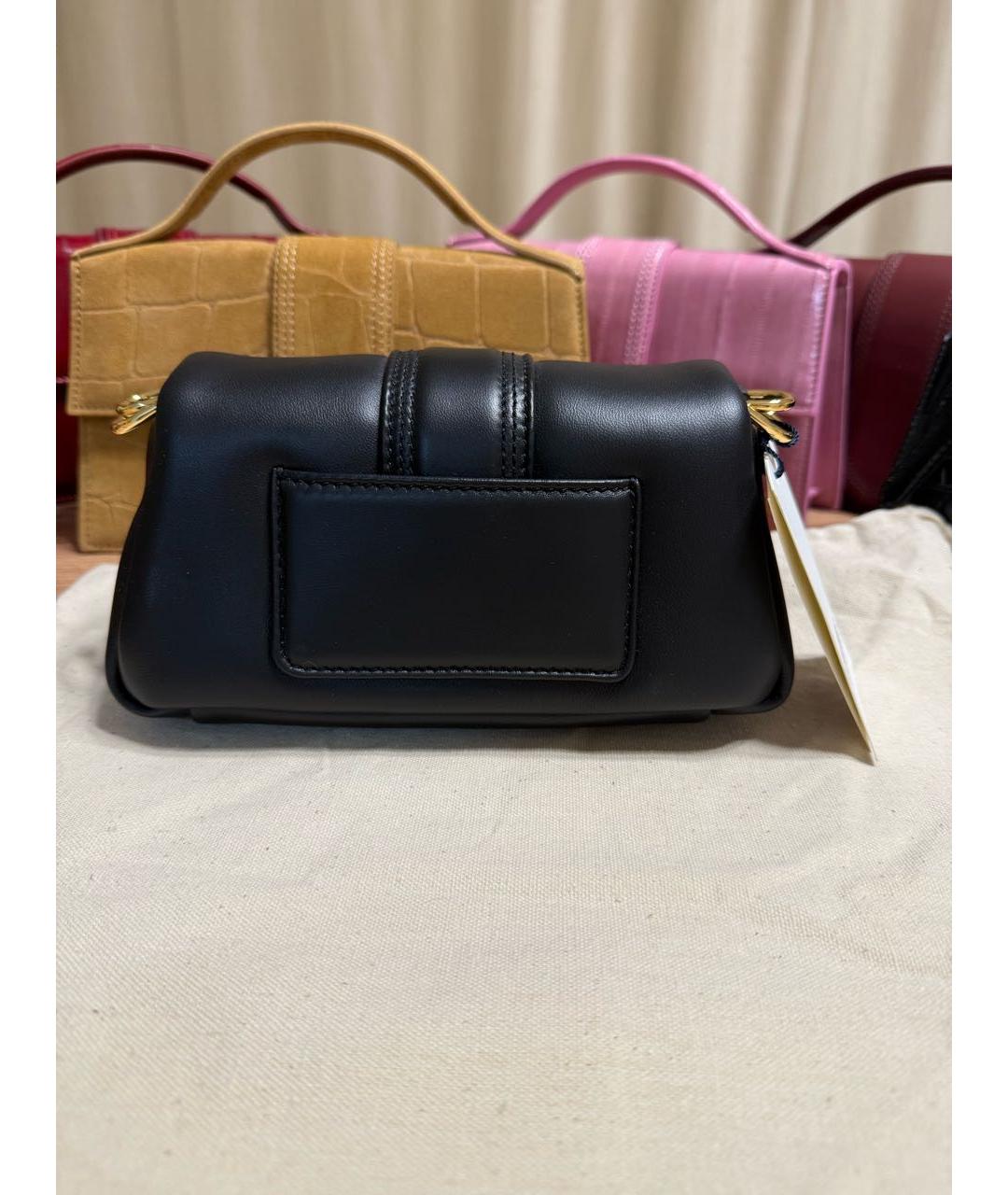 JACQUEMUS Черная кожаная сумка через плечо, фото 3