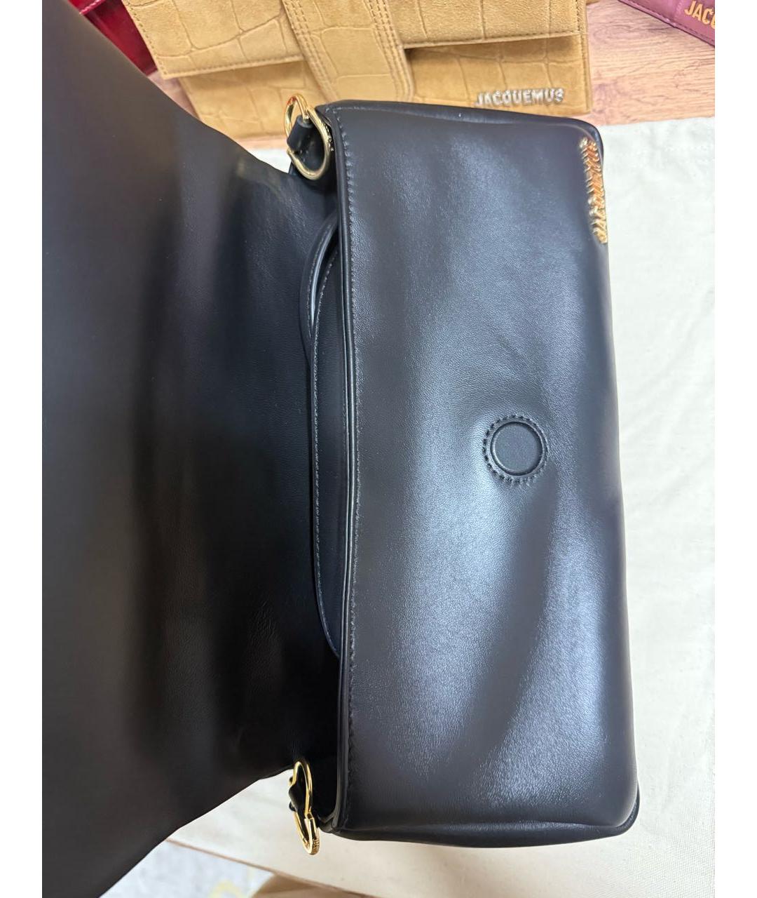 JACQUEMUS Черная кожаная сумка через плечо, фото 7