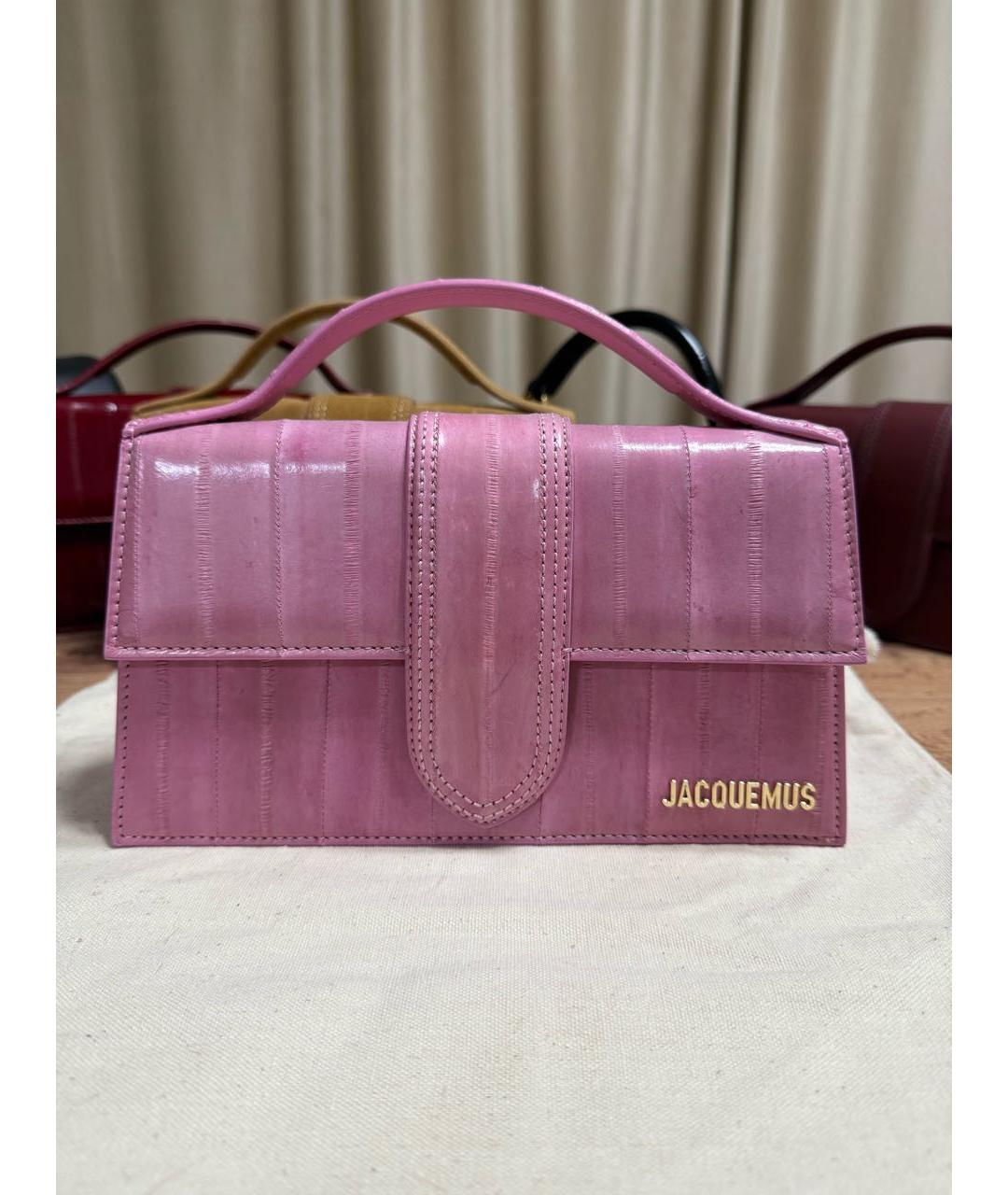 JACQUEMUS Розовая кожаная сумка через плечо, фото 2
