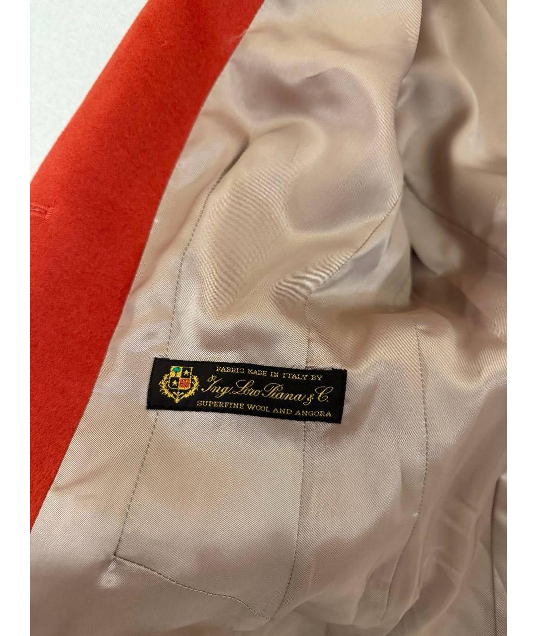 LORO PIANA Оранжевый шерстяной жакет/пиджак, фото 3