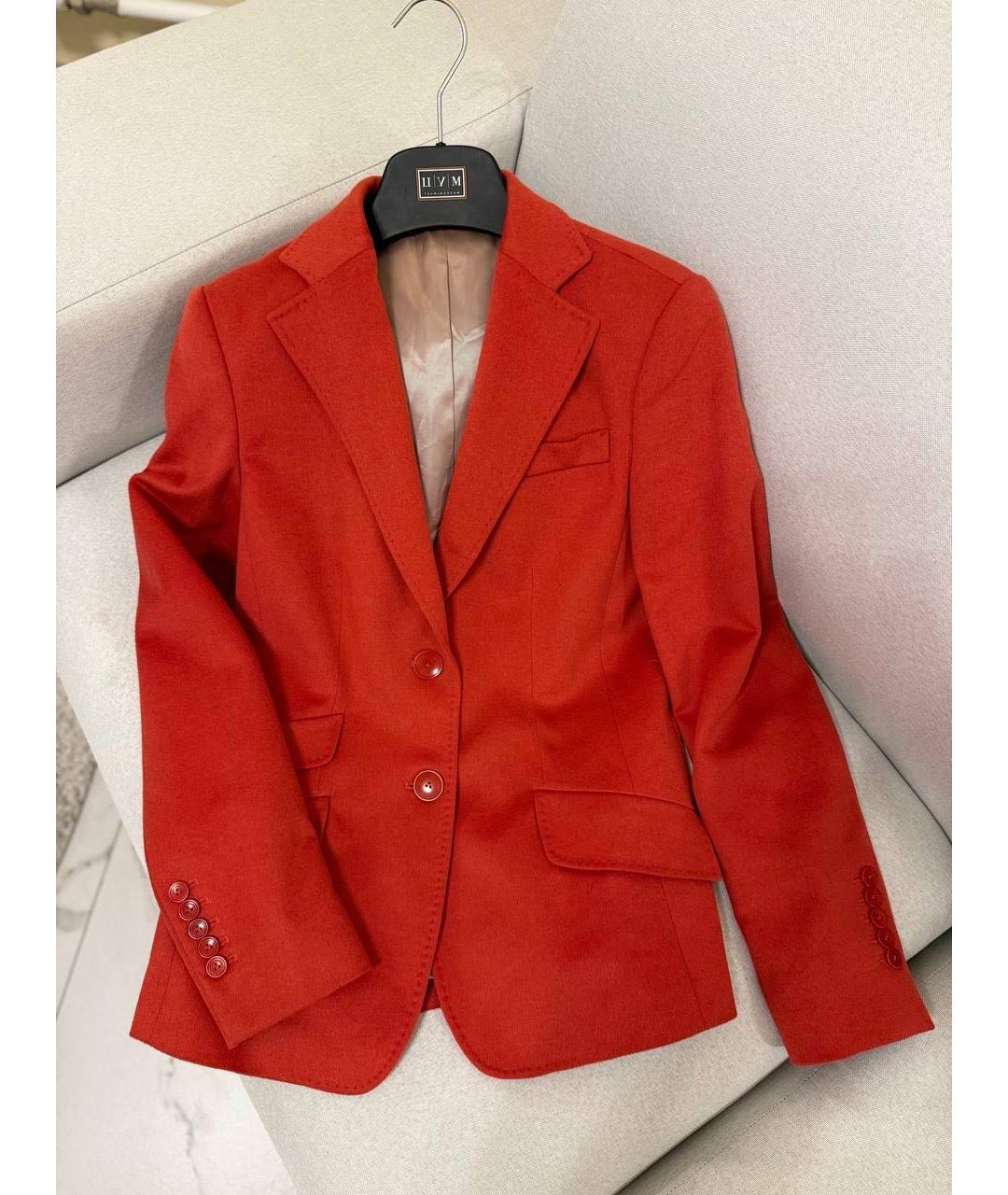 LORO PIANA Оранжевый шерстяной жакет/пиджак, фото 8