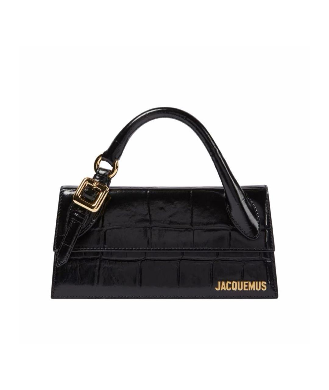 JACQUEMUS Черная кожаная сумка через плечо, фото 1