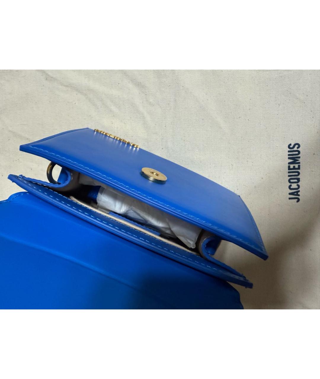 JACQUEMUS Синяя кожаная сумка через плечо, фото 6