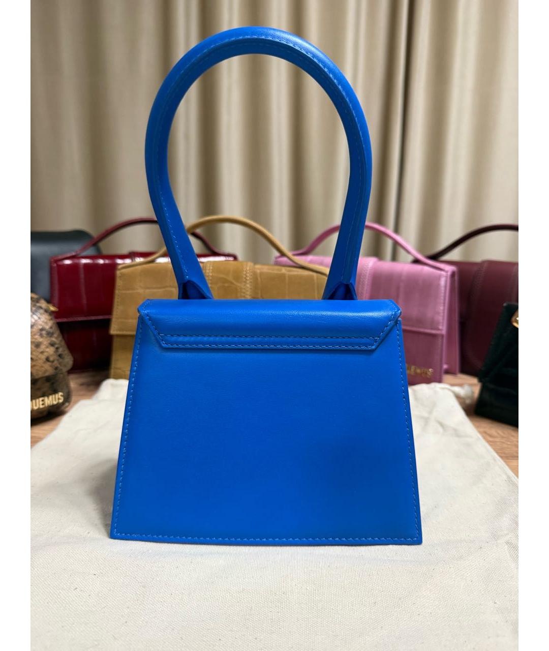 JACQUEMUS Синяя кожаная сумка через плечо, фото 3