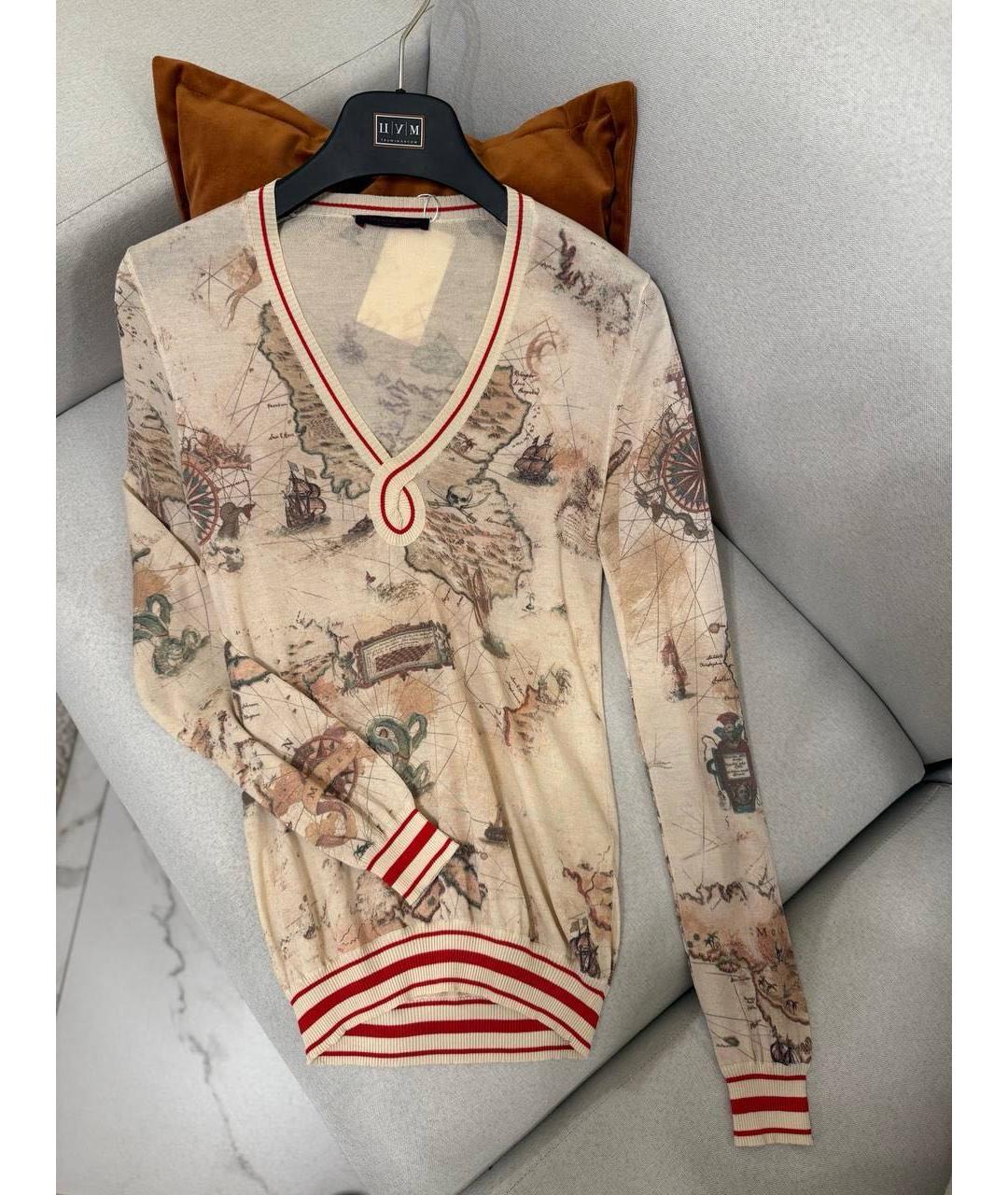 ALEXANDER MCQUEEN Бежевый хлопковый джемпер / свитер, фото 5