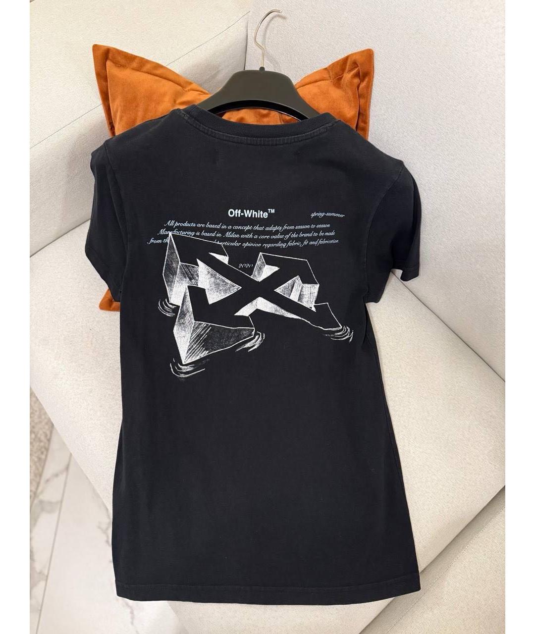 OFF-WHITE Черная хлопковая футболка, фото 2