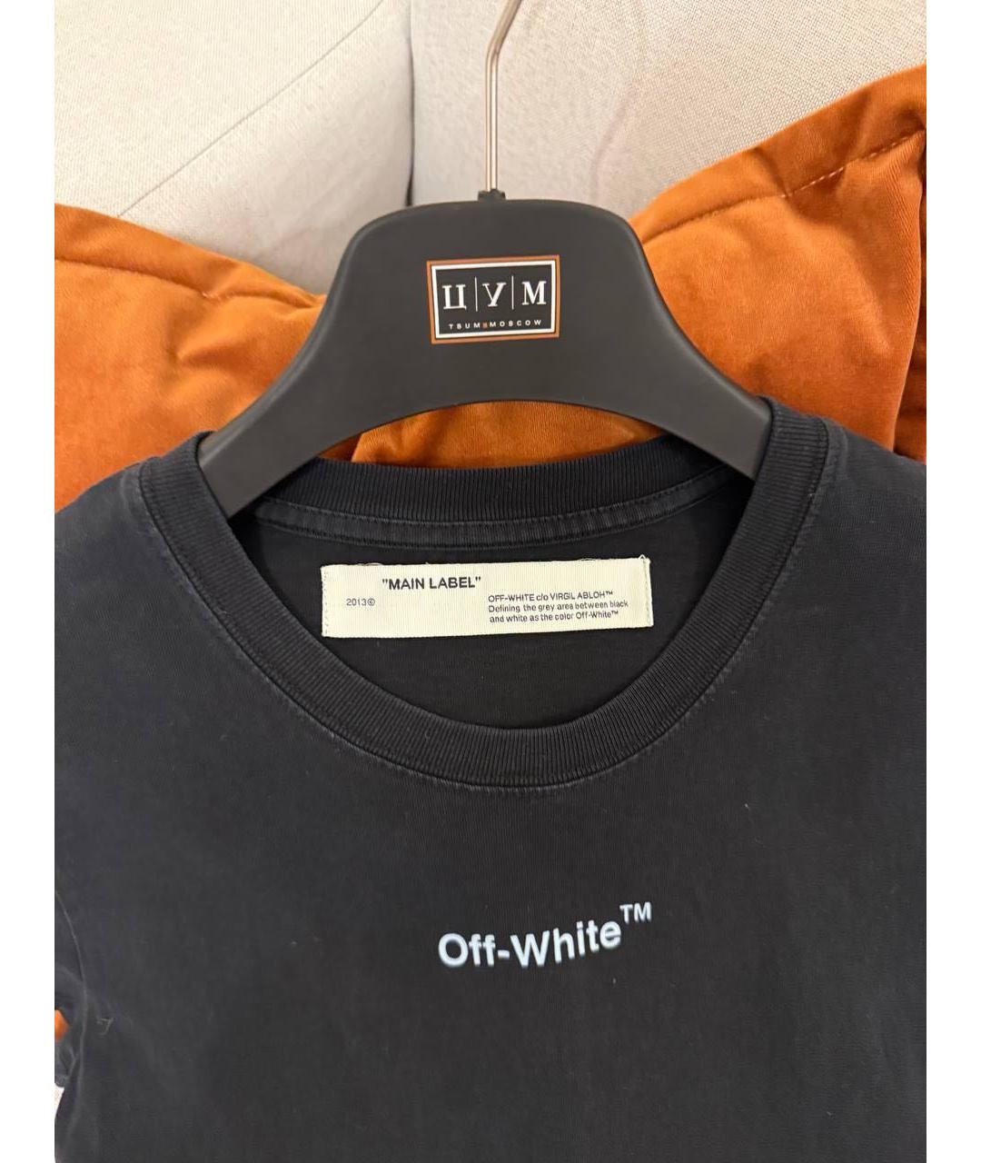 OFF-WHITE Черная хлопковая футболка, фото 3