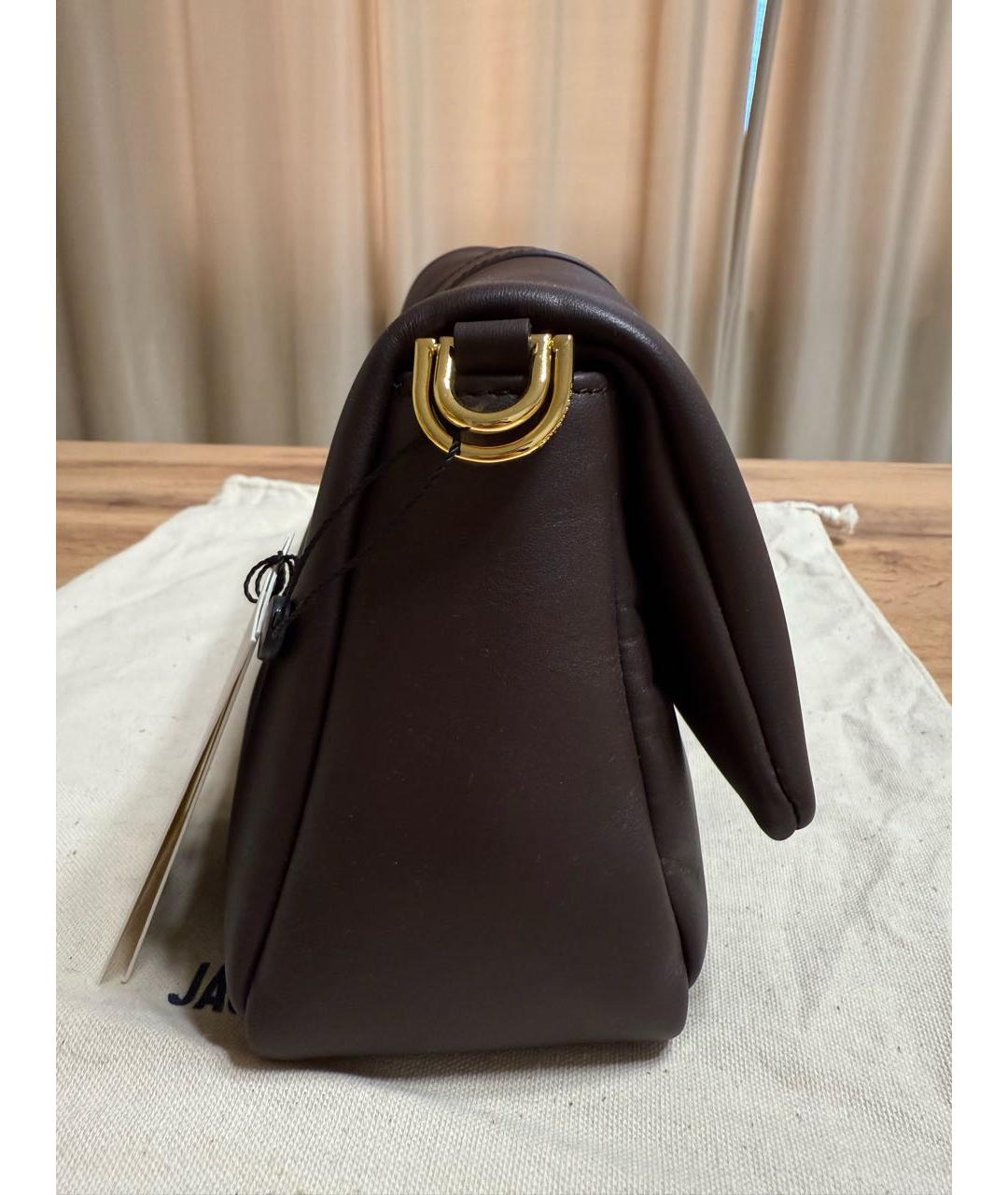 JACQUEMUS Коричневая кожаная сумка через плечо, фото 4