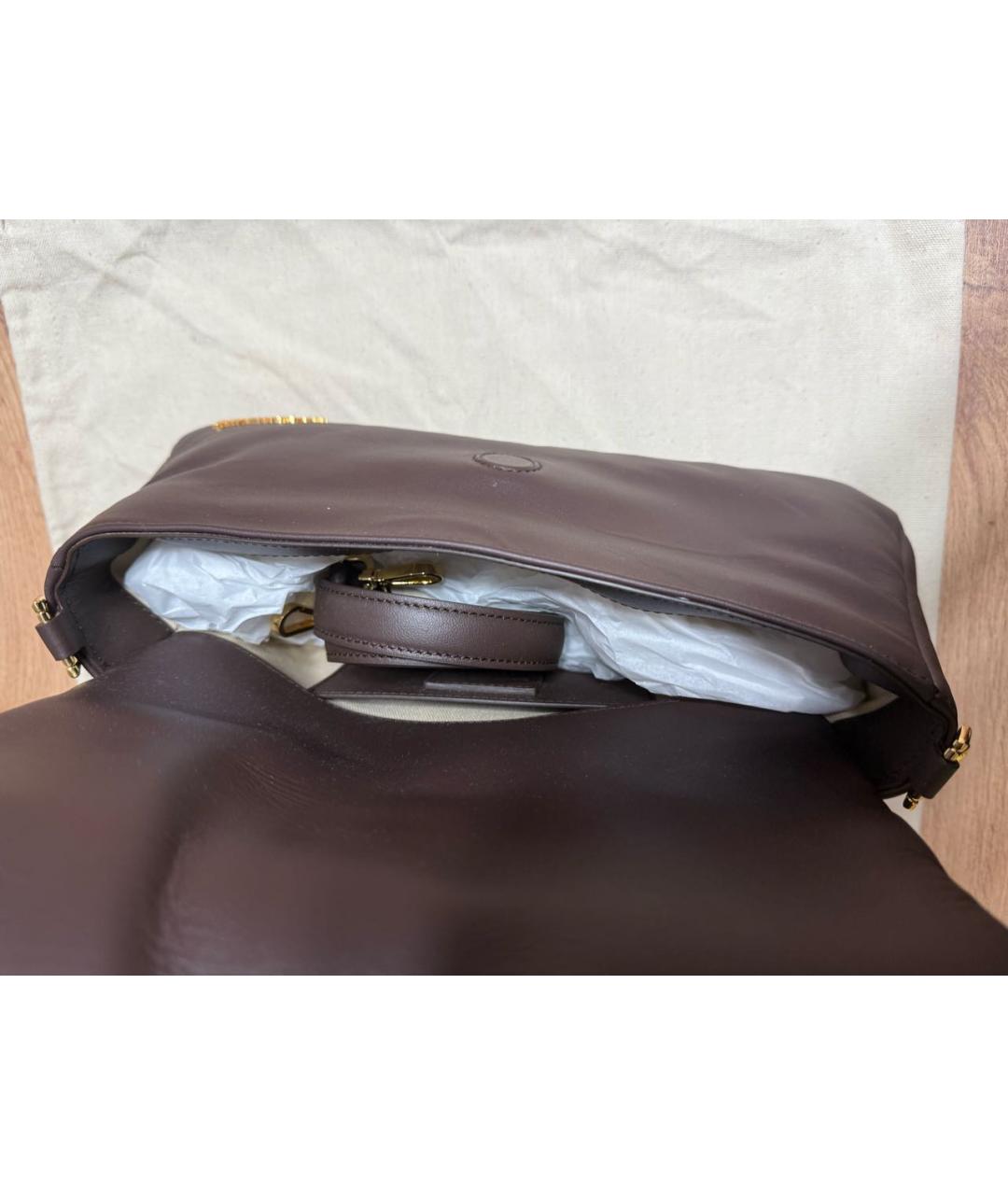 JACQUEMUS Коричневая кожаная сумка через плечо, фото 7