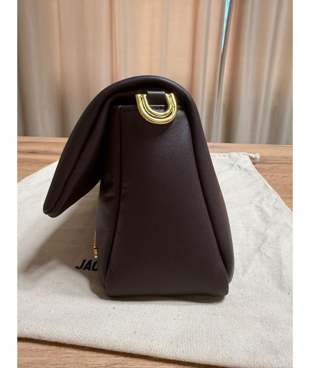 JACQUEMUS Коричневая кожаная сумка через плечо, фото 5