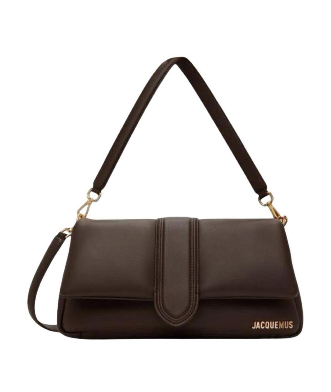 JACQUEMUS Коричневая кожаная сумка через плечо, фото 1