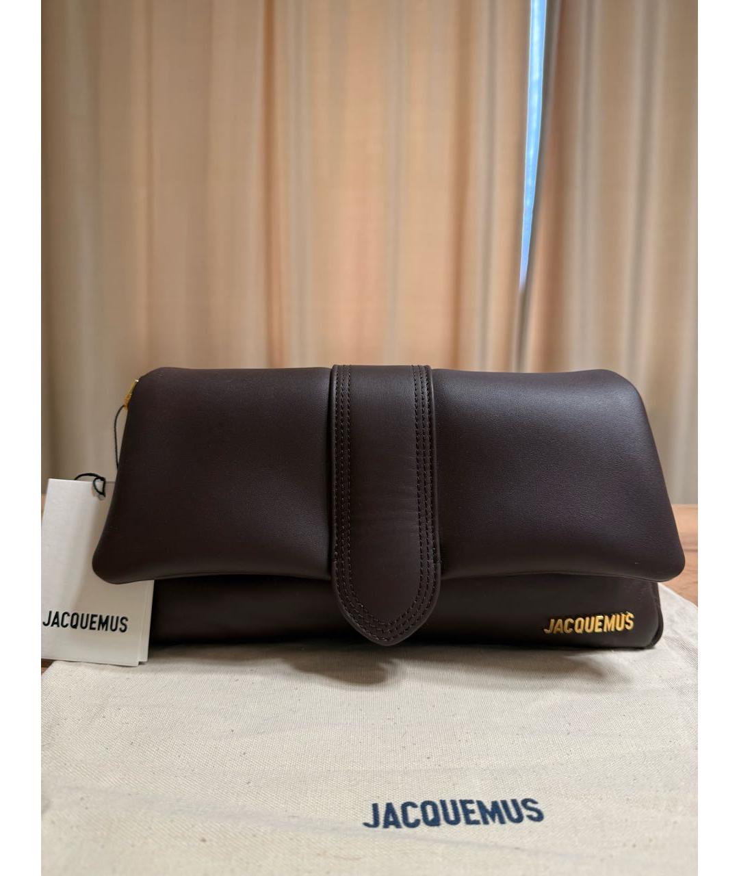 JACQUEMUS Коричневая кожаная сумка через плечо, фото 2