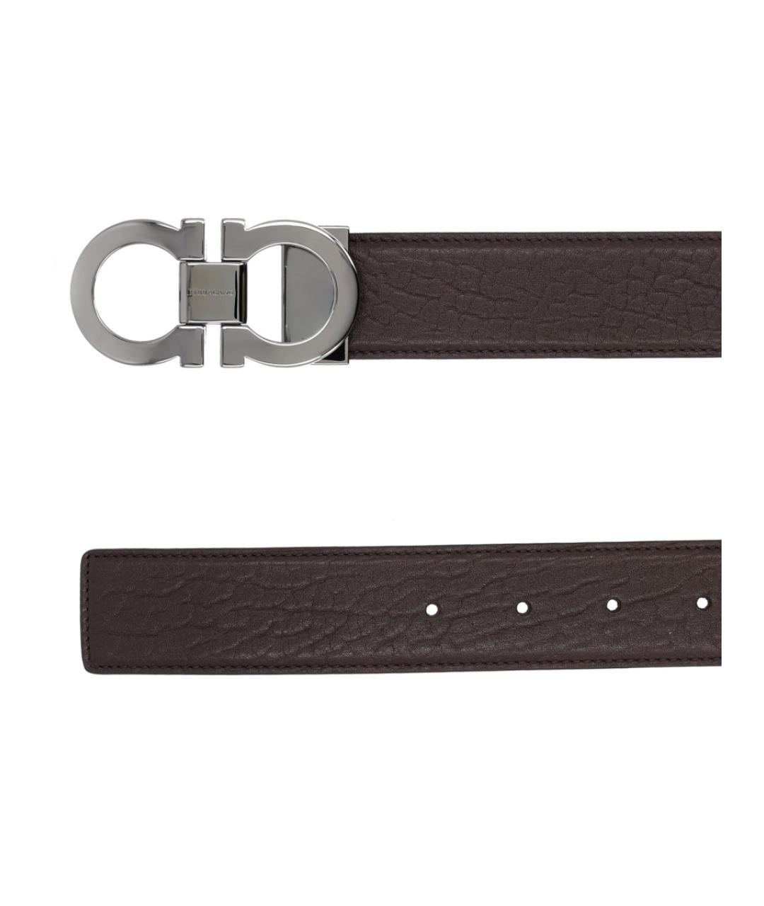 FERRAGAMO Коричневый кожаный ремень, фото 2