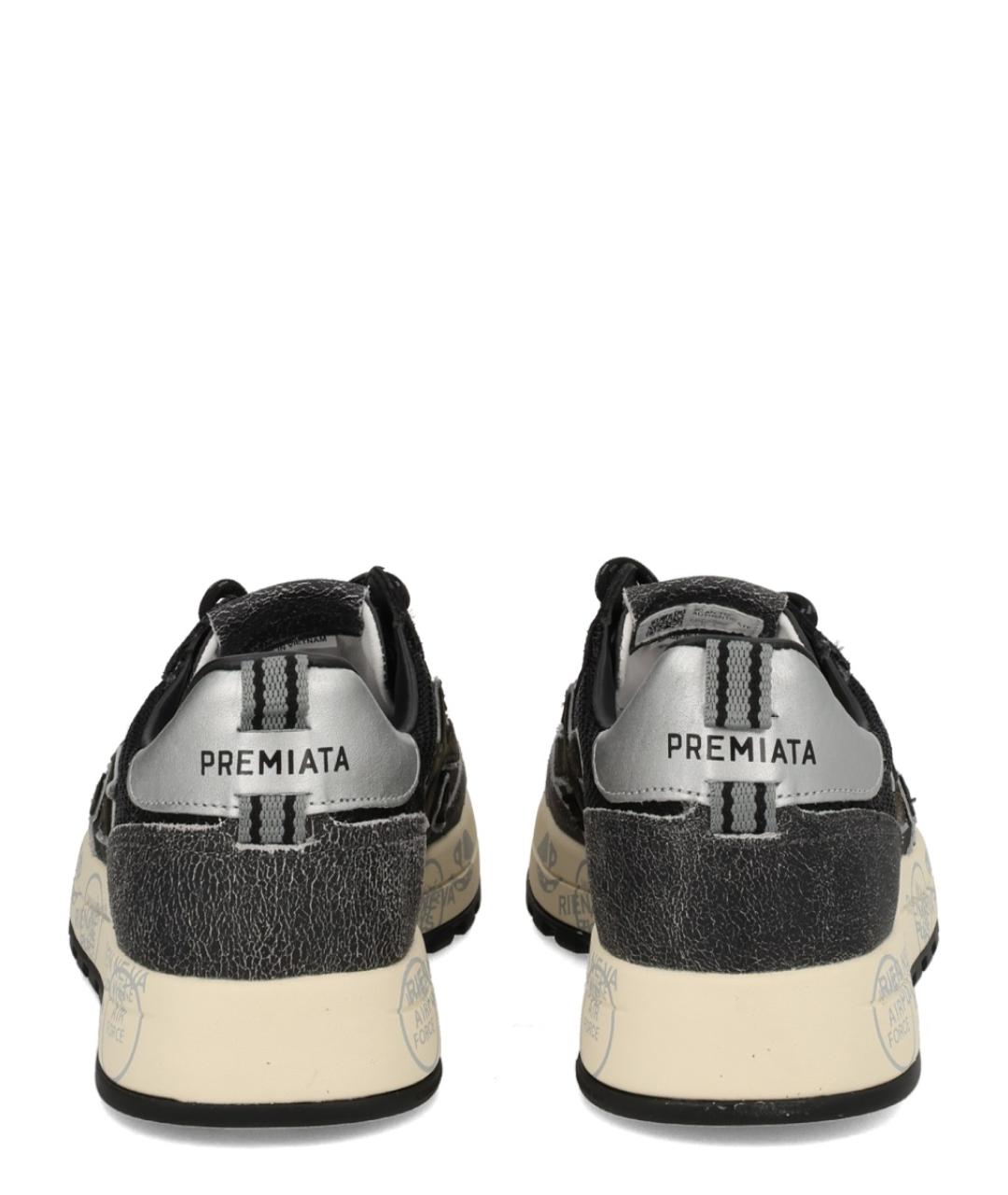 PREMIATA Черные кожаные низкие кроссовки / кеды, фото 3