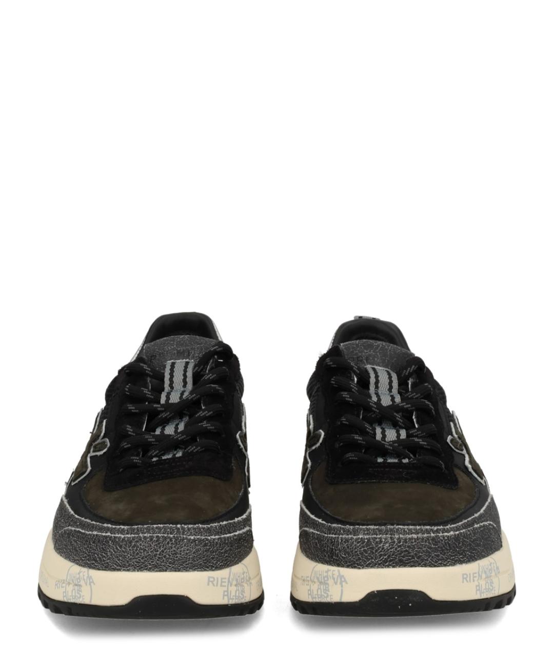 PREMIATA Черные кожаные низкие кроссовки / кеды, фото 6