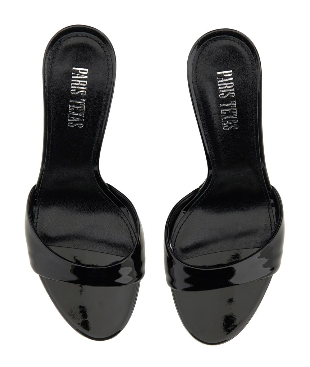 PARIS TEXAS Черные кожаные сандалии, фото 5
