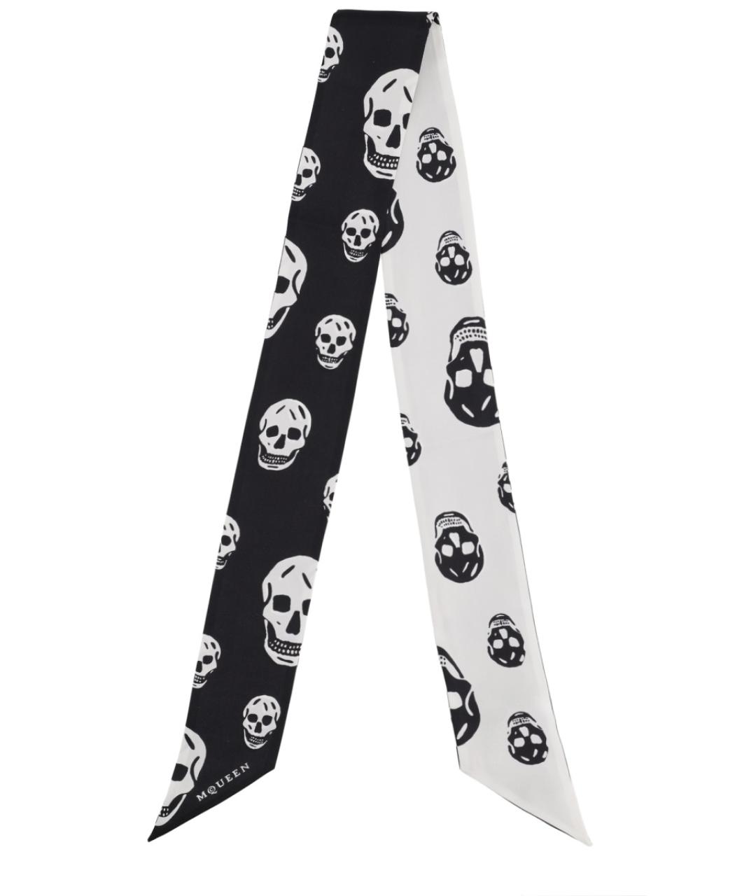 ALEXANDER MCQUEEN Черный хлопковый шарф, фото 2