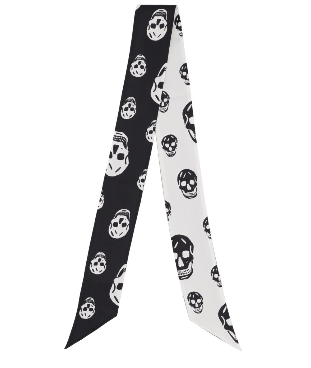 ALEXANDER MCQUEEN Черный хлопковый шарф, фото 1