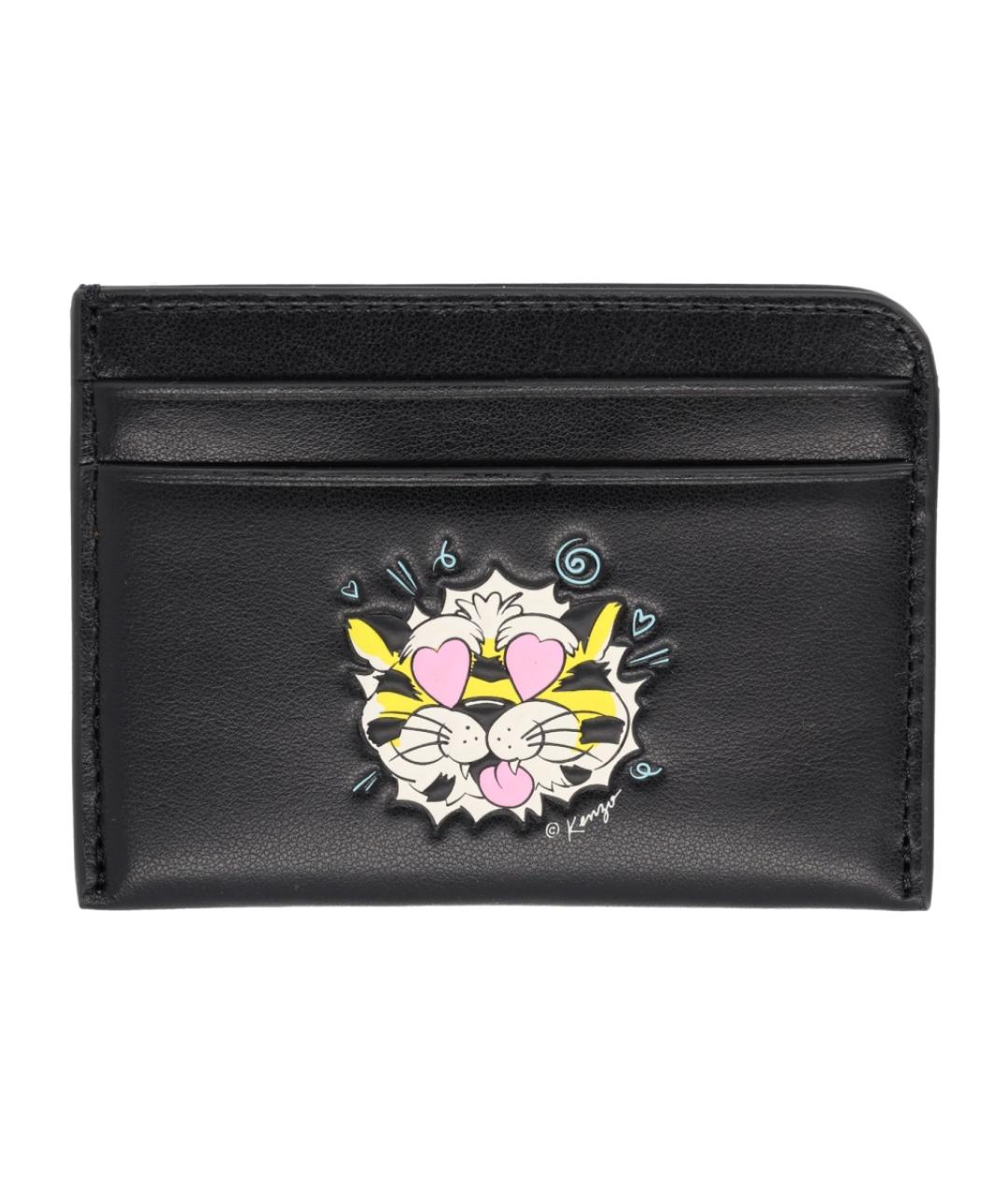 KENZO Черный кожаный кардхолдер, фото 1