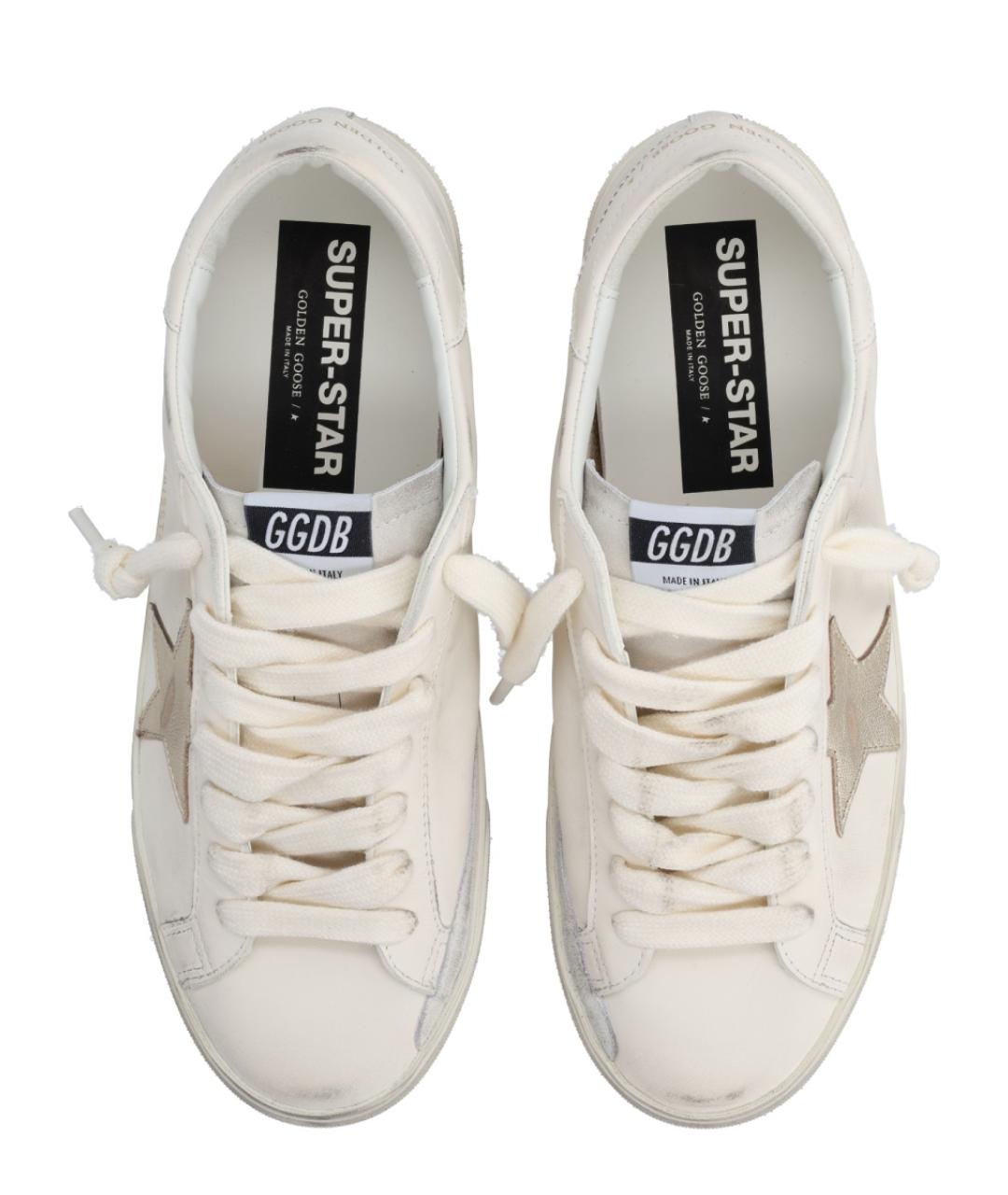 GOLDEN GOOSE DELUXE BRAND Белые кожаные низкие кроссовки / кеды, фото 4