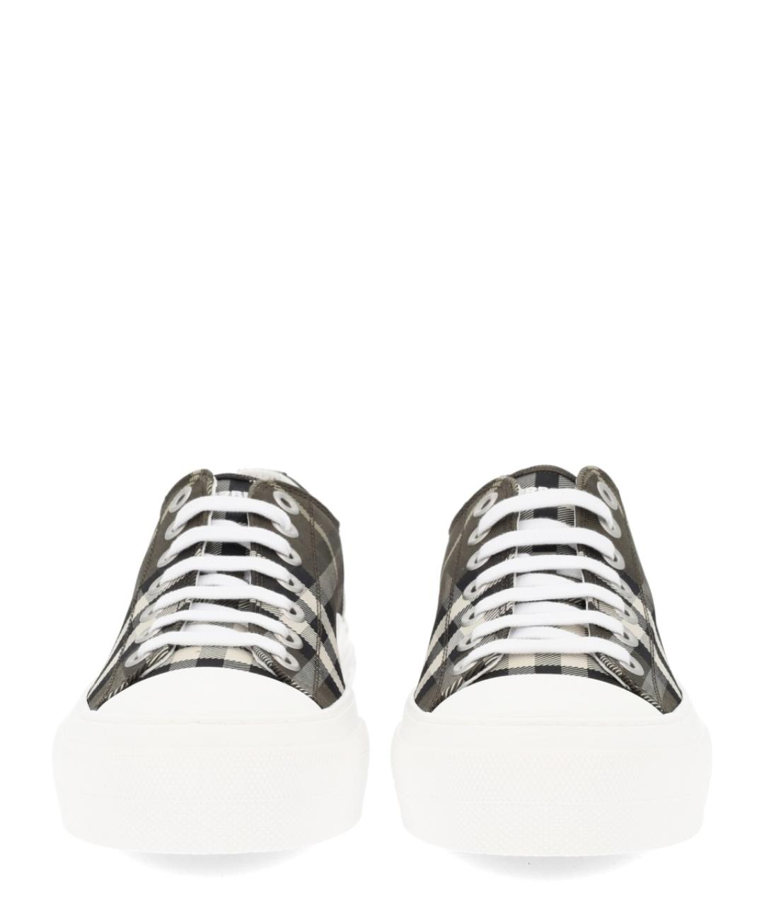 BURBERRY Мульти текстильные низкие кроссовки / кеды, фото 2