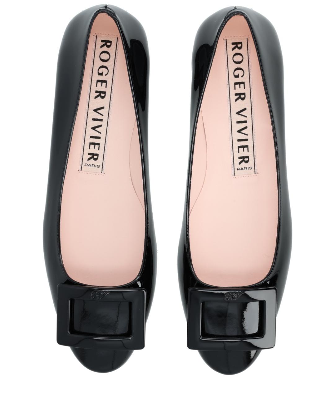 ROGER VIVIER Черные кожаные балетки, фото 4