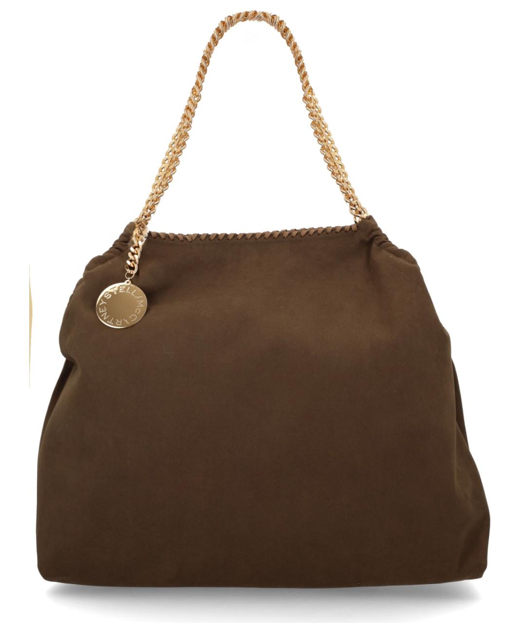 STELLA MCCARTNEY Коричневая синтетическая сумка с короткими ручками, фото 1