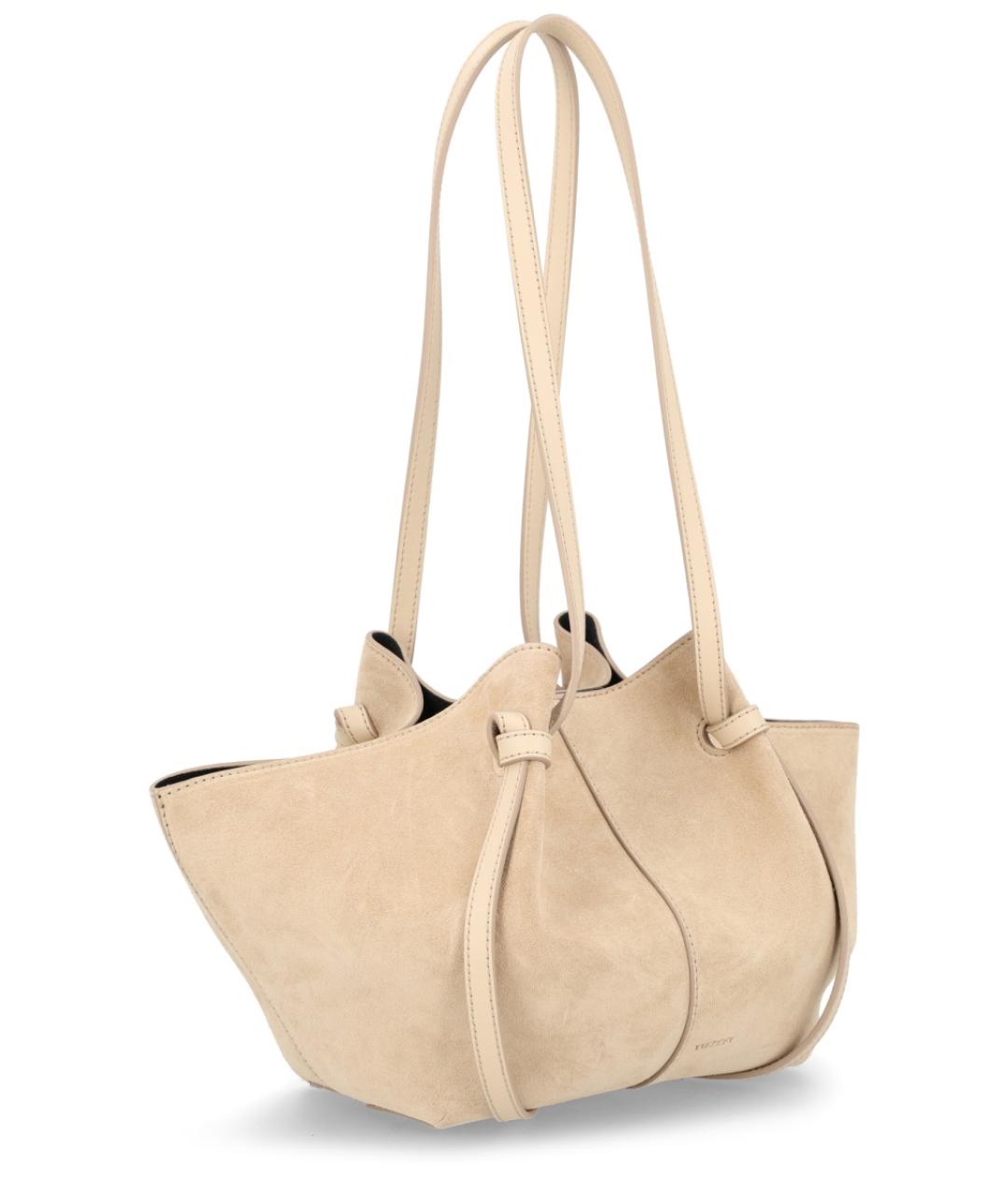 YUZEFI Бежевая замшевая сумка тоут, фото 2