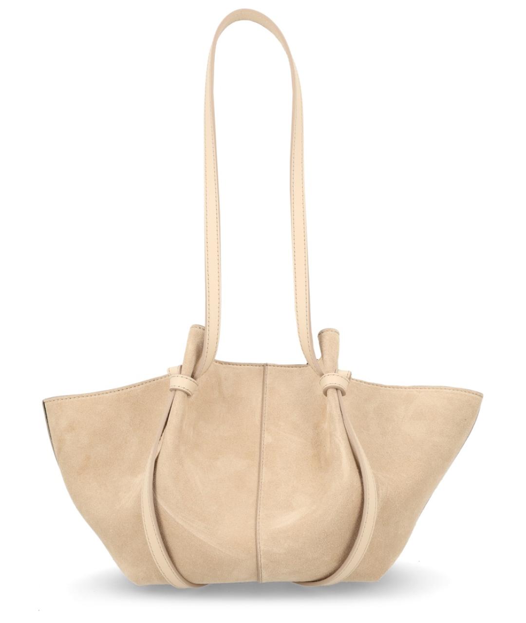 YUZEFI Бежевая замшевая сумка тоут, фото 3