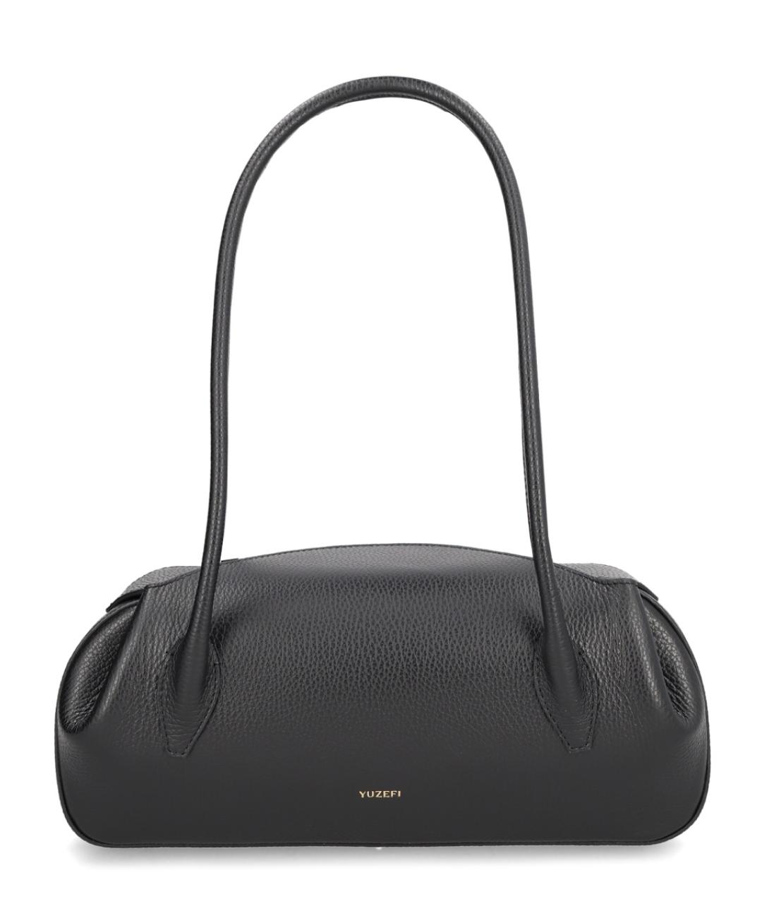 YUZEFI Черная кожаная сумка с короткими ручками, фото 1