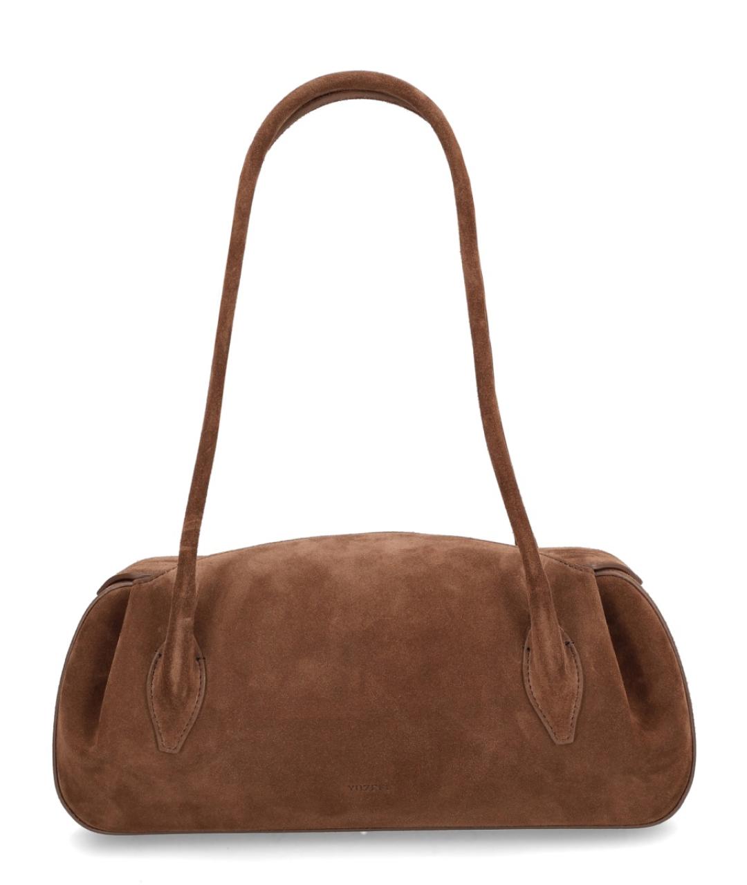 YUZEFI Коричневая замшевая сумка через плечо, фото 3