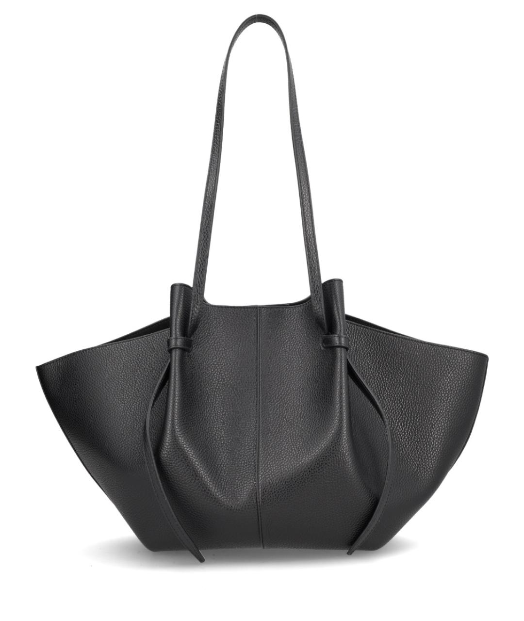 YUZEFI Черная кожаная сумка тоут, фото 3