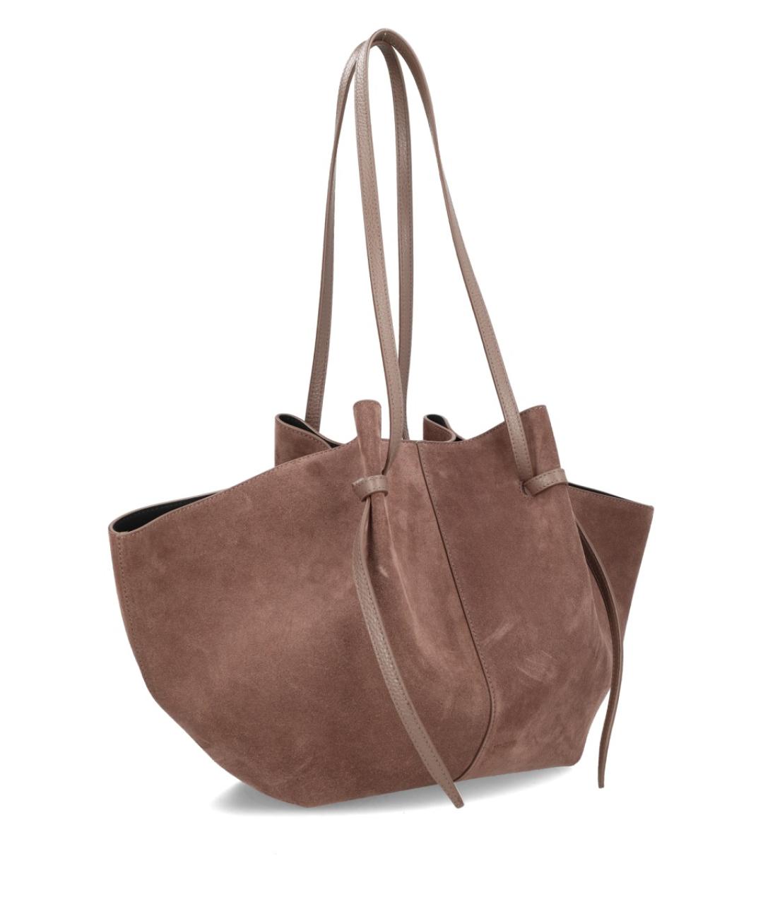 YUZEFI Коричневая замшевая сумка тоут, фото 2