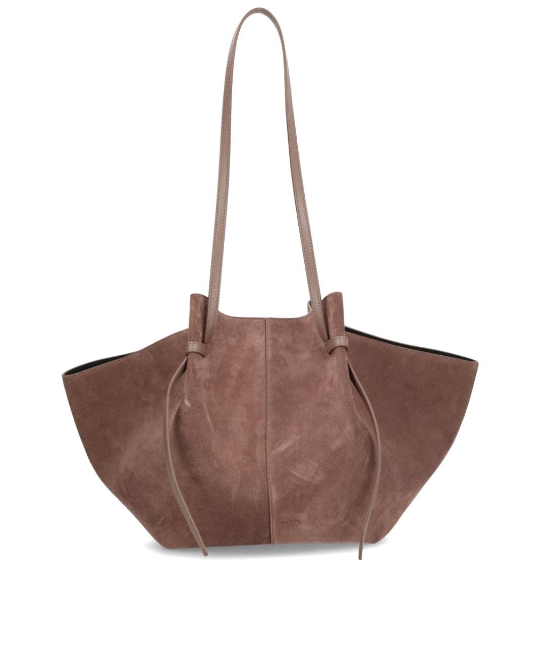 YUZEFI Коричневая замшевая сумка тоут, фото 1