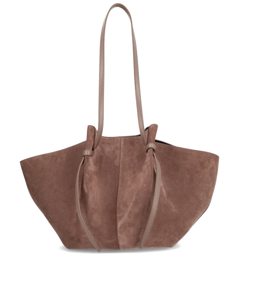 YUZEFI Коричневая замшевая сумка тоут, фото 3