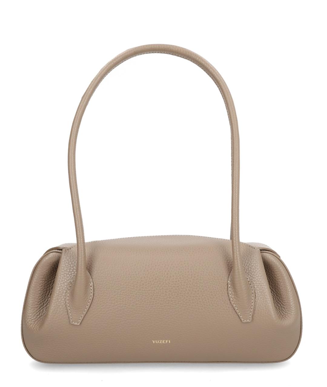 YUZEFI Бежевая кожаная сумка через плечо, фото 1