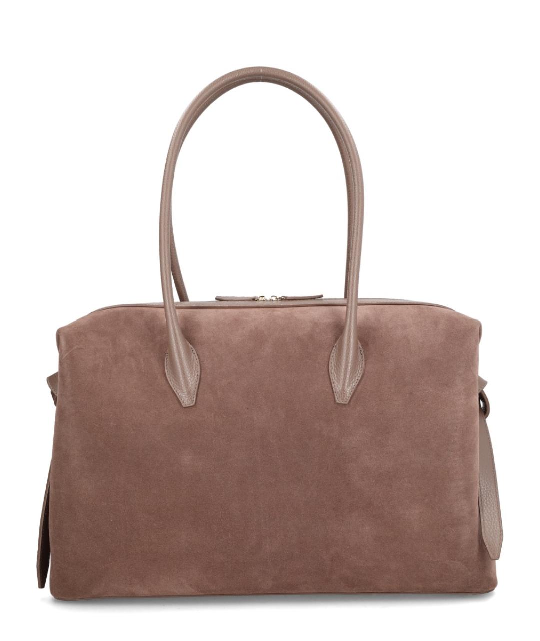 YUZEFI Коричневая замшевая сумка через плечо, фото 3