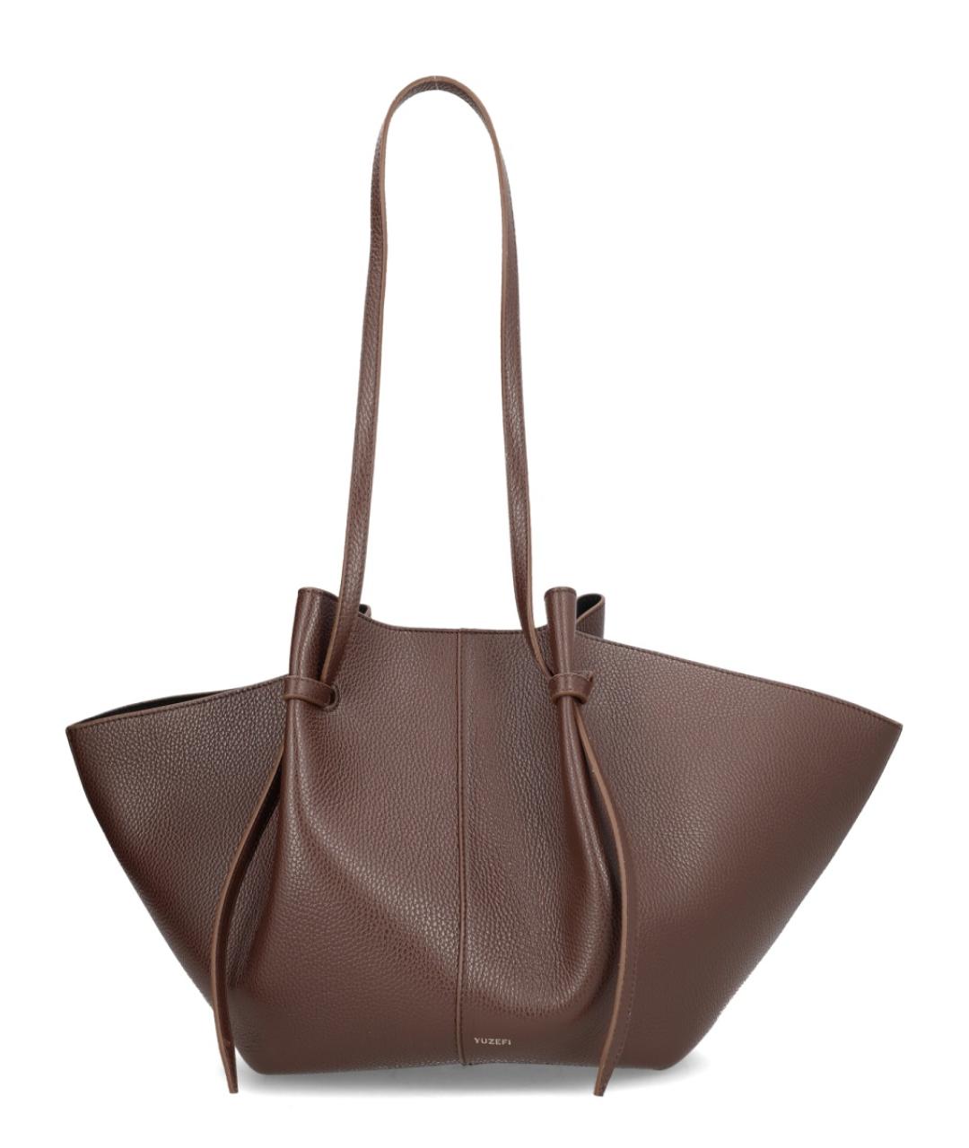 YUZEFI Коричневая кожаная сумка через плечо, фото 1