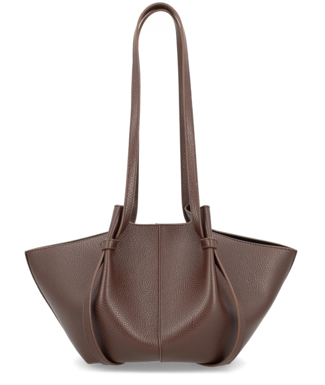 YUZEFI Коричневая кожаная сумка тоут, фото 3