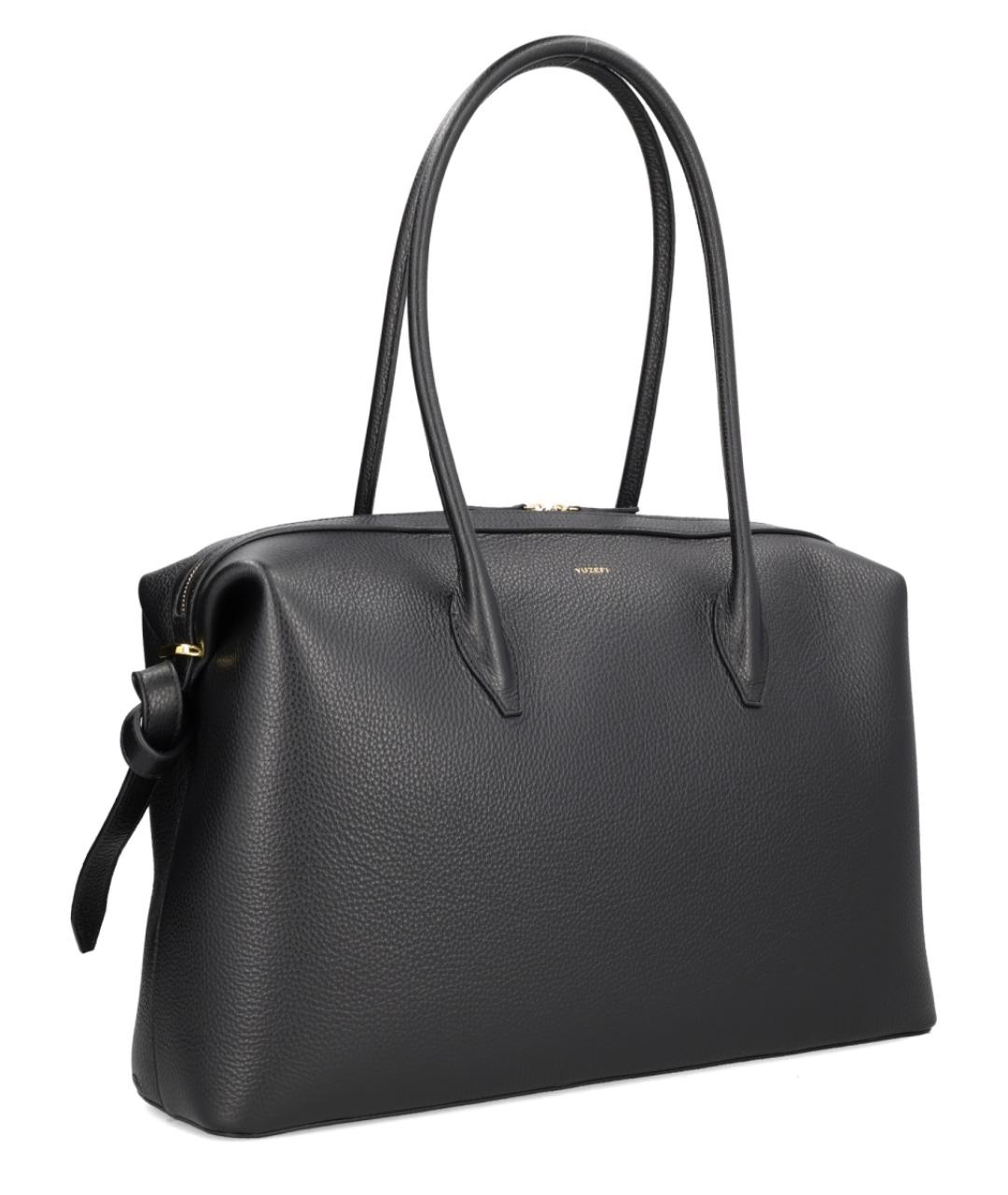 YUZEFI Черная кожаная сумка через плечо, фото 2