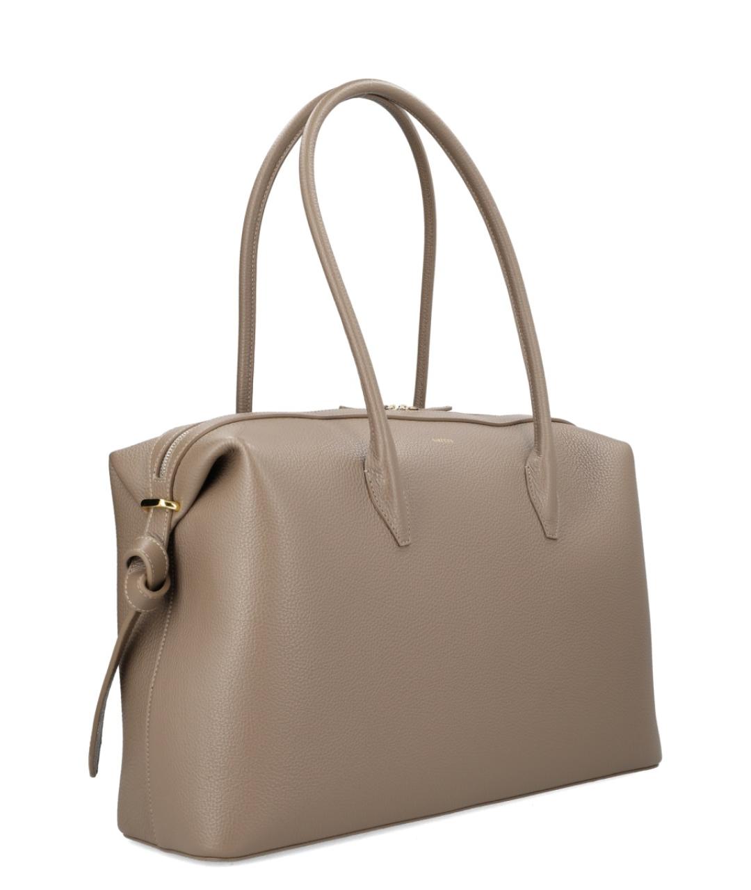 YUZEFI Серая кожаная сумка через плечо, фото 2