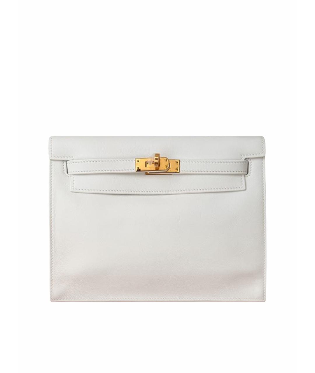 HERMES Белая кожаная сумка через плечо, фото 1