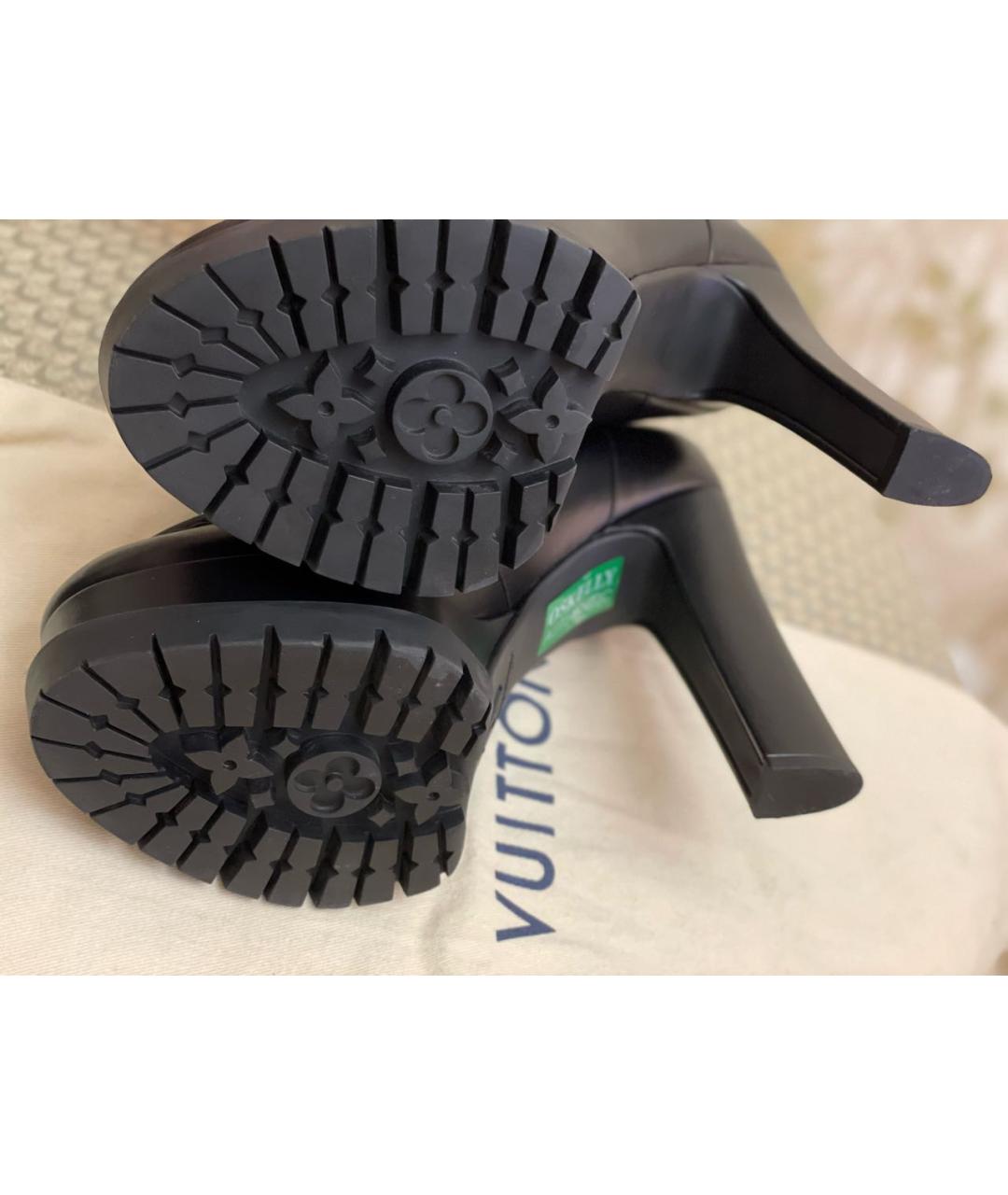 LOUIS VUITTON Черные кожаные ботинки, фото 2