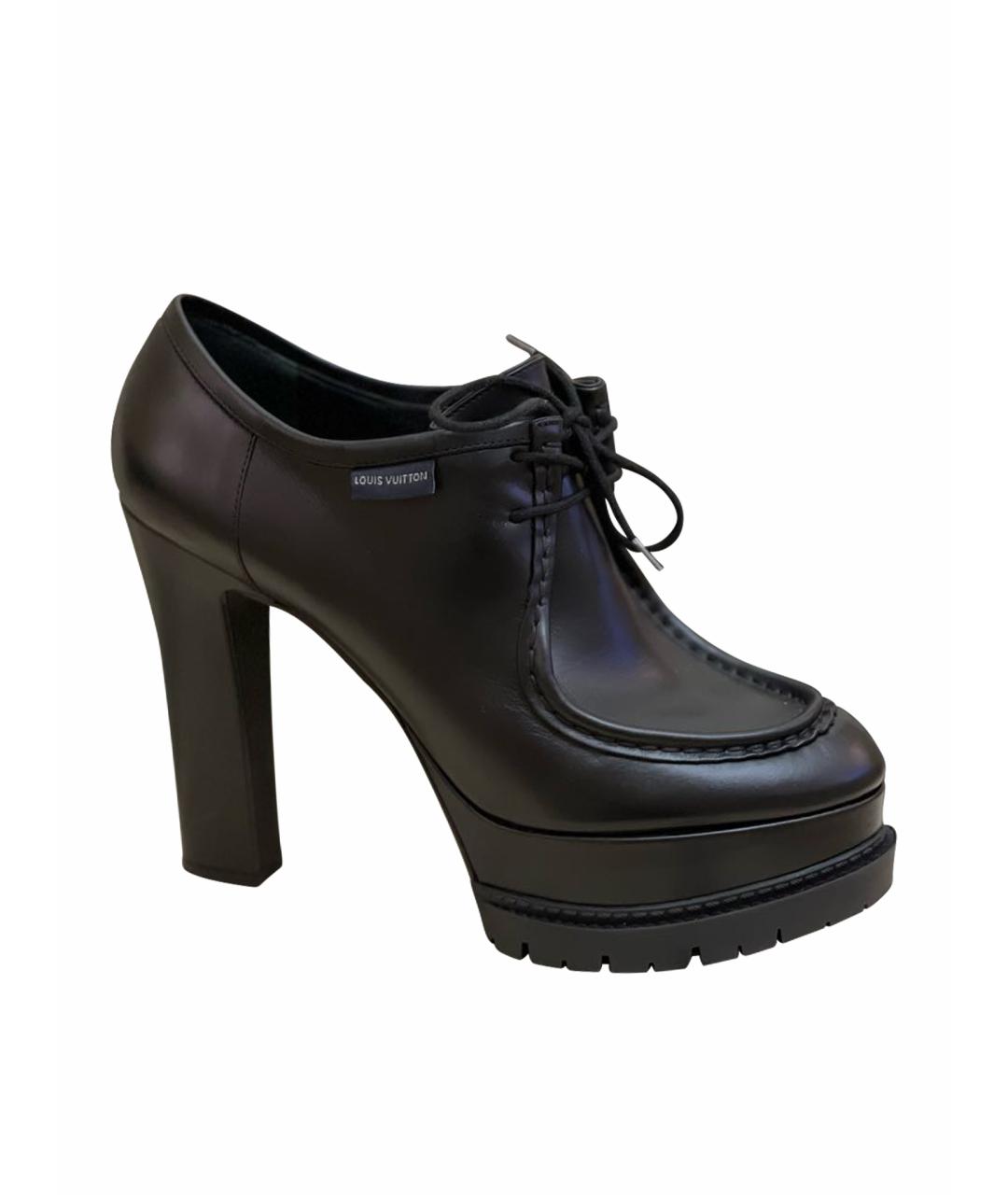 LOUIS VUITTON Черные кожаные ботинки, фото 1