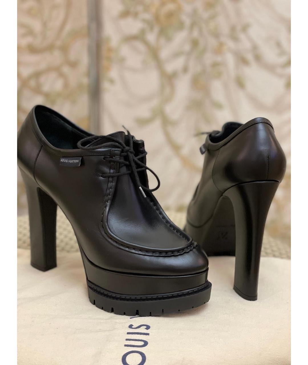 LOUIS VUITTON Черные кожаные ботинки, фото 6