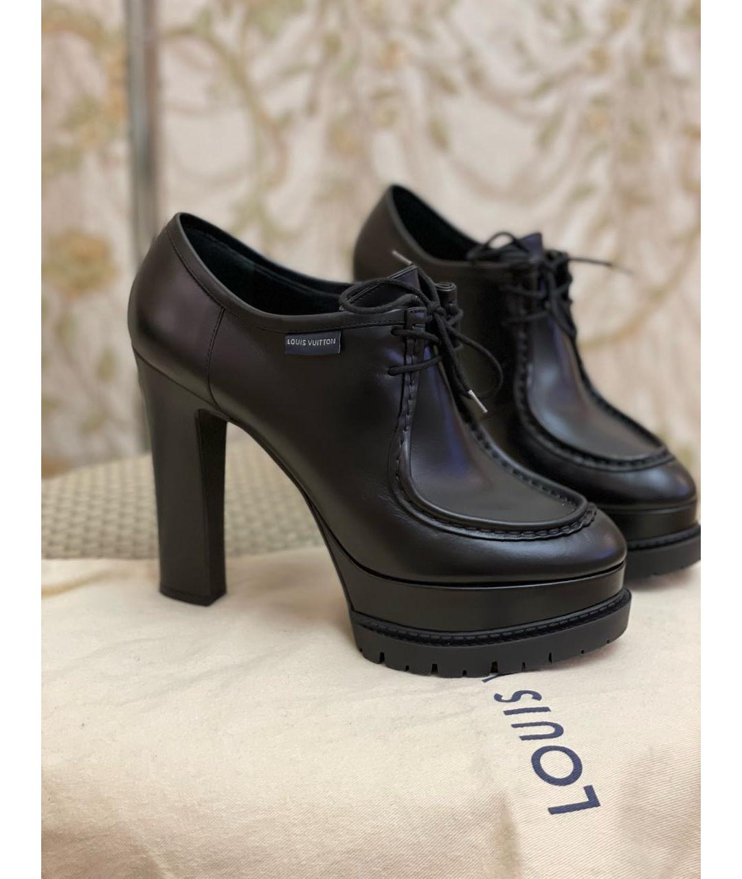 LOUIS VUITTON Черные кожаные ботинки, фото 5