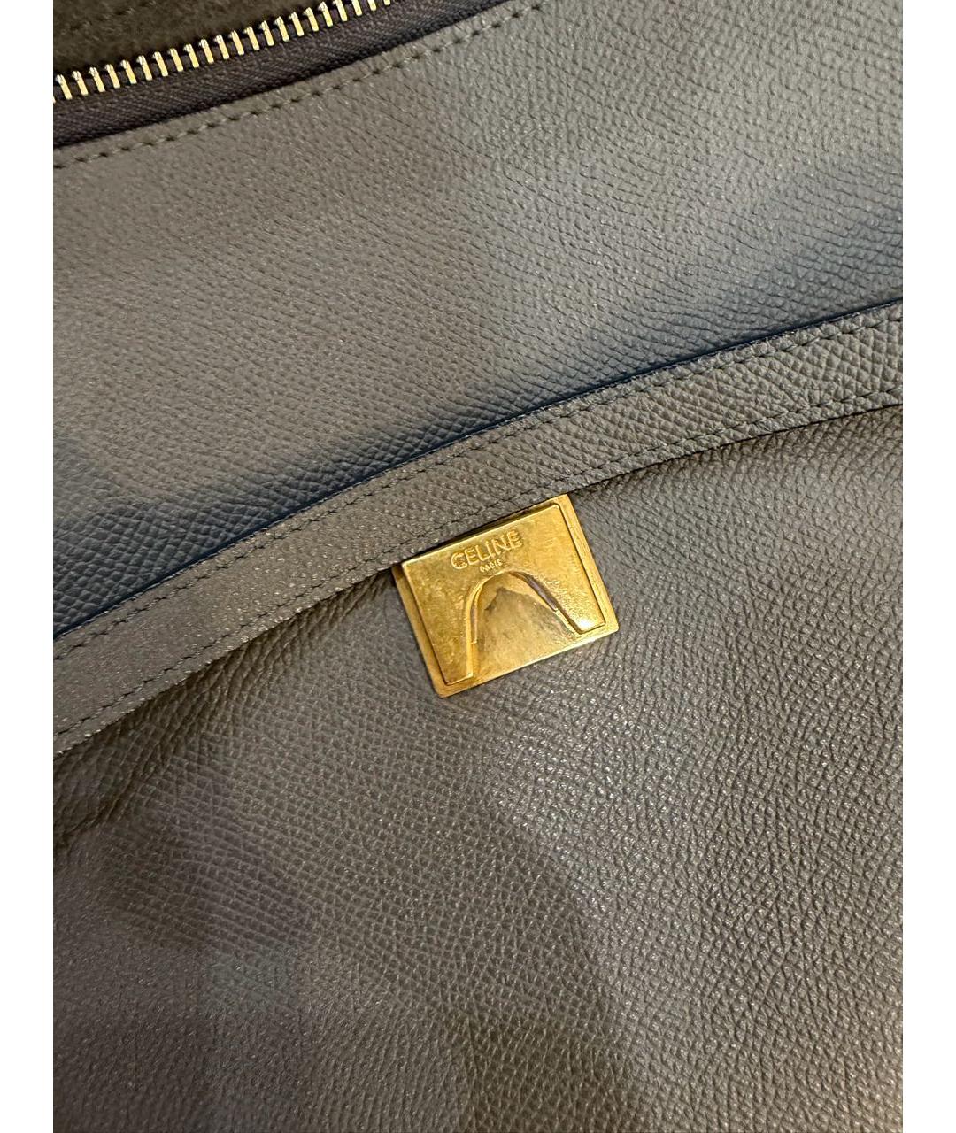 CELINE Серая кожаная сумка через плечо, фото 6